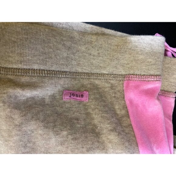 Natori Sport Small Lounge Velour Pants Grey Pink Athleisure Stretch Casual Y2K - Picture 5 of 8